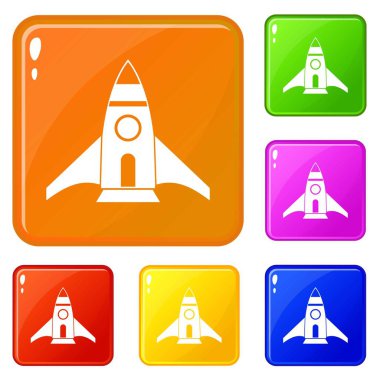 Roket simgeler vektör renk ayarla