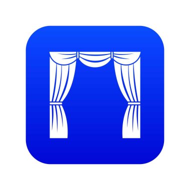Perde sahne simgesi dijital mavi