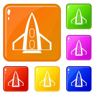 Roket simgeler vektör renk ayarla