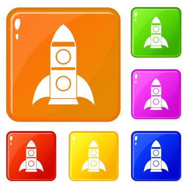 Roket simgeler vektör renk ayarla