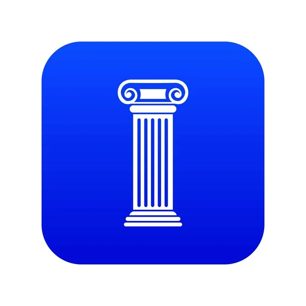 Roma sütun simgesi dijital mavi — Stok Vektör