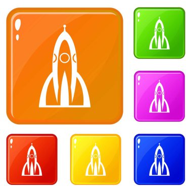 Roket simgeler vektör renk ayarla