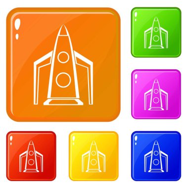 Roket simgeler vektör renk ayarla