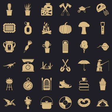 Çiçek Icons set, basit tarzı