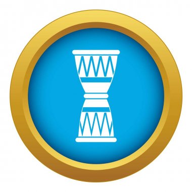 Afrika davul mavi simge vektör izole