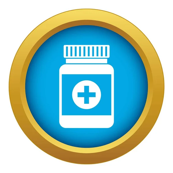 Medicine bottle icon blue vector isolated — Stock Vector