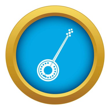 Banjo simgesi mavi vektör izole