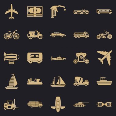 Icons set, basit tarzı binmek