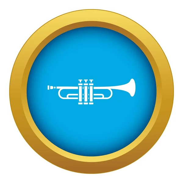 Messing trompet pictogram blauwe vector geïsoleerd — Stockvector