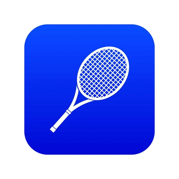 Raqueta de tenis icono digital azul — Vector de stock