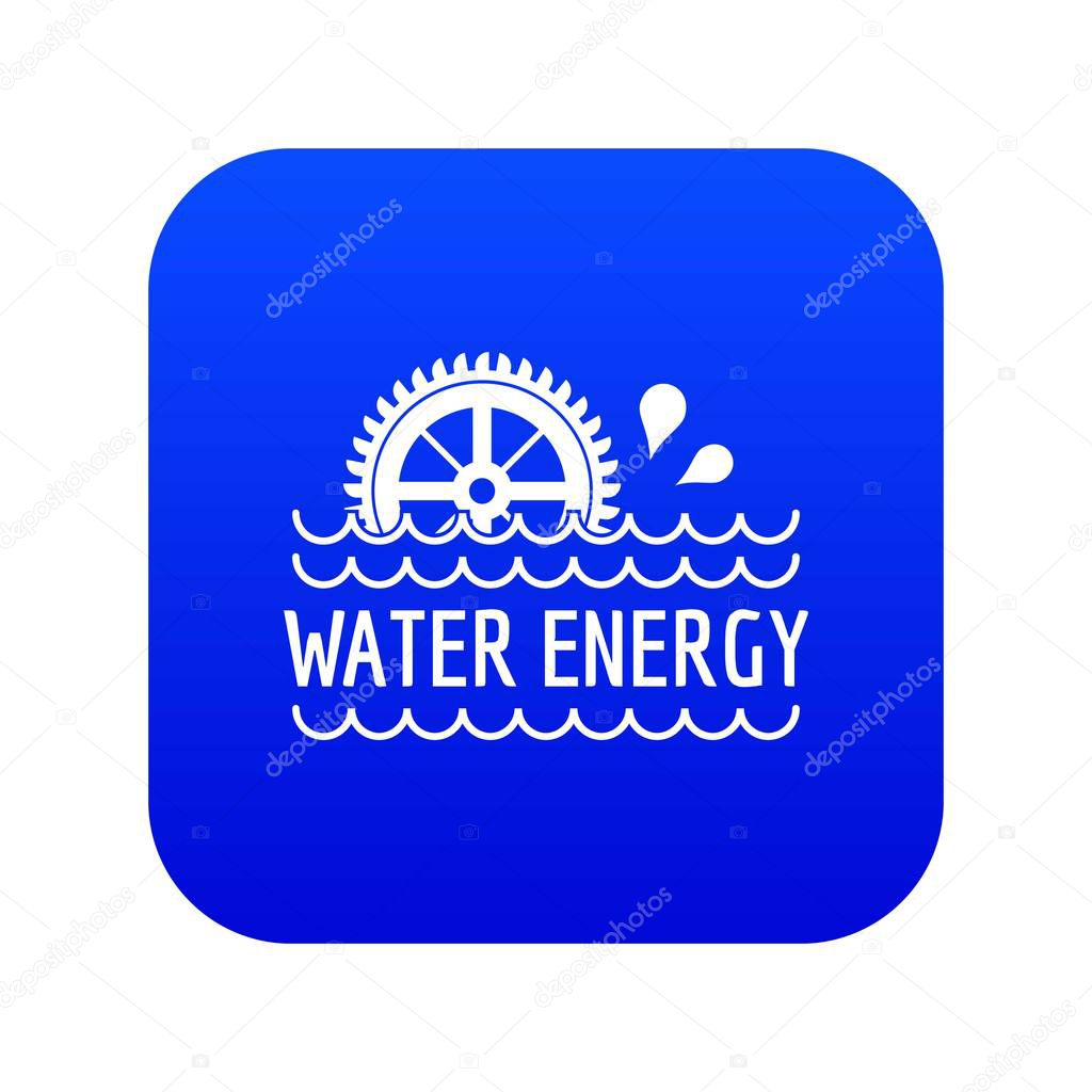 Water energy icon blue vector