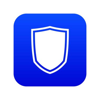 Askeri kalkan simgesi dijital mavi