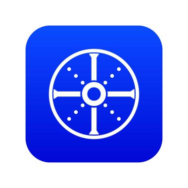 Yuvarlak kalkan simgesi dijital mavi