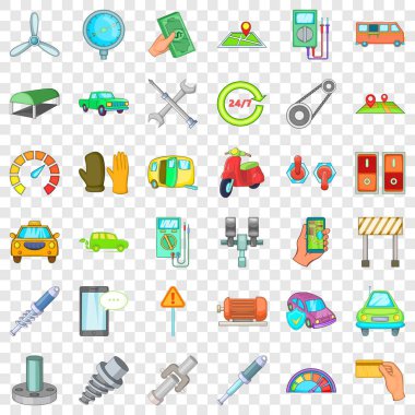 Hız göstergesi Icons set, karikatür tarzı