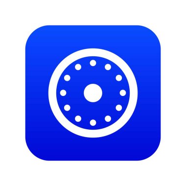 Yuvarlak askeri kalkan simgesi dijital mavi