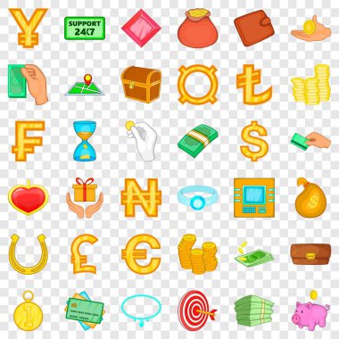 Doları Icons set, karikatür tarzı