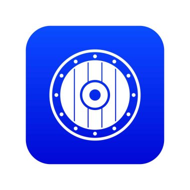 Yuvarlak ordu kalkan simgesi dijital mavi