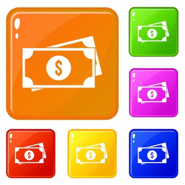 Amerikan doları simgeleri vektör renk ayarlamak