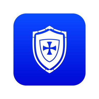 Çapraz simgeli kalkan dijital mavi