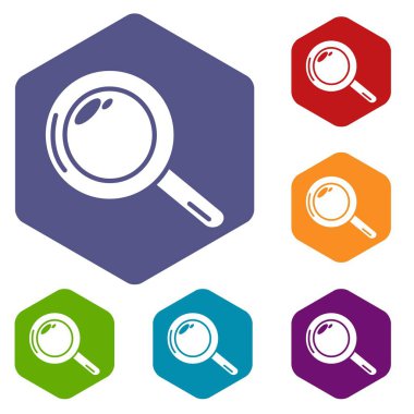 Büyüteç simgeleri vektör hexahedron