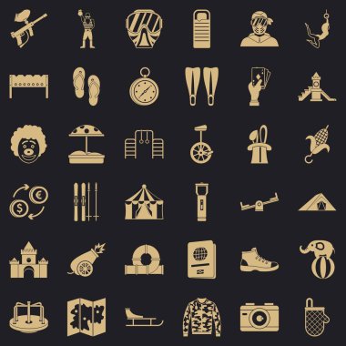 Gezinti Icons set, basit tarzı