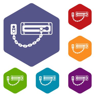 Kapı mandal simgeleri vektör hexahedron