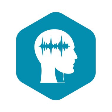 Ses dalgası simgesi basit tarzı insan kafa simgesi
