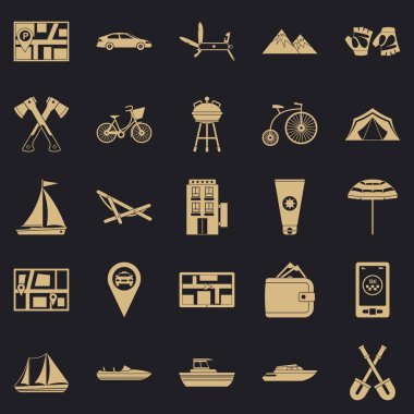 Sınır Icons set, basit tarzı arasında