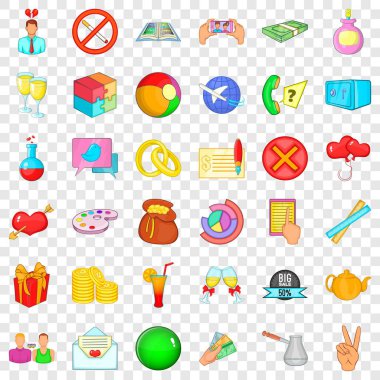 Tavsiye Icons set, karikatür tarzı