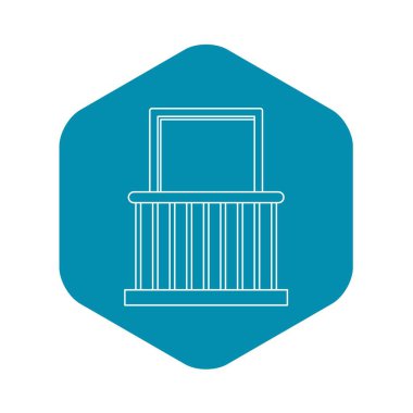 Pencere simgesi, anahat stili ile küçük balkon