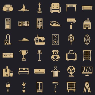 Yastık Icons set, basit tarzı