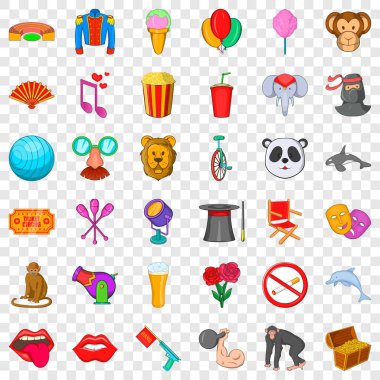 Top Icons set, karikatür tarzı