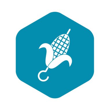 Izgarada mısır koçanı simgesi, basit tarzı