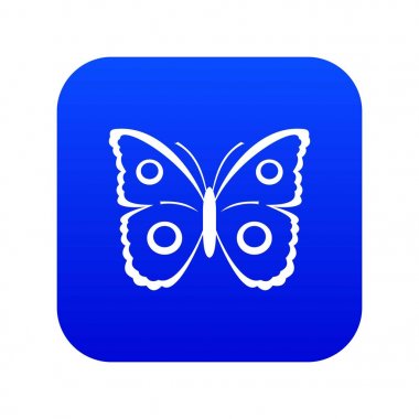 Kelebek tavus kuşu göz simgesi dijital mavi