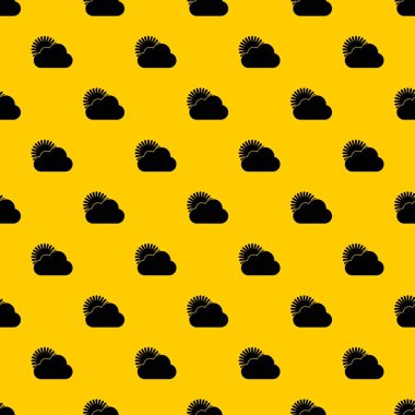 Güneş ve bulut deseni vektörü