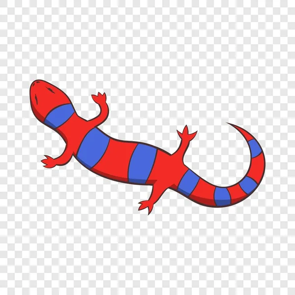 Ícone de lagarto vermelho, estilo cartoon — Vetor de Stock