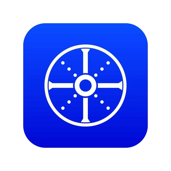 Icono escudo redondo azul digital — Archivo Imágenes Vectoriales