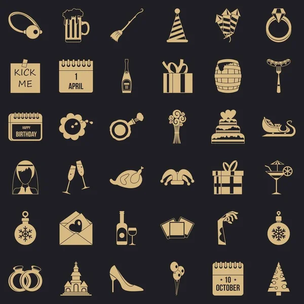 Set de iconos de octubre, estilo simple — Vector de stock