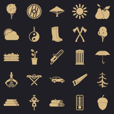 Ağaç Icons set, basit tarzı