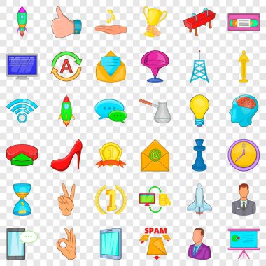 Icons set, karikatür tarzı spam