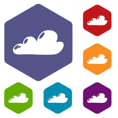 Internet bulut simgeleri vektör hexahedron
