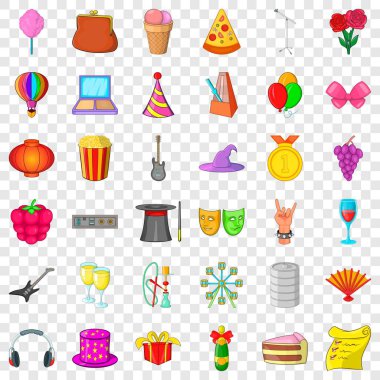 Sihirli şapka Icons set, karikatür tarzı