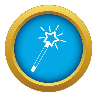 Sihirli değnek izole mavi simge vektör