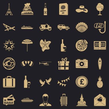 Kutlama Icons set, basit tarzı