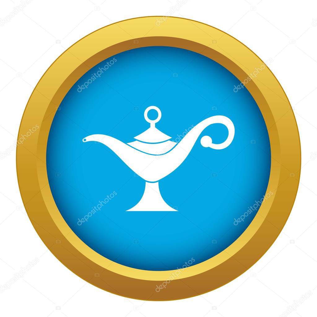 Middle east oil lamp icon blue vector isolated