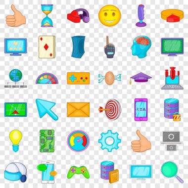 Icons set tarzı çizgi film