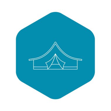 Kamp çadır simgesi, anahat stili