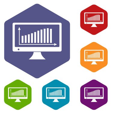 Monitör simgeleri vektör hexahedron grafik