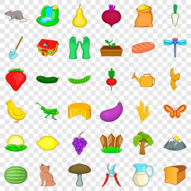 Bölge Icons set, karikatür tarzı