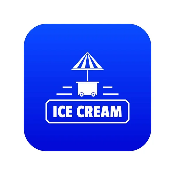 Ice Cream stand pictogram blauwe vector — Stockvector